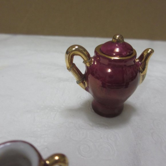 Small ceramic doll's tea coffee set 7 pc. Vintage - Picture 13 of 13